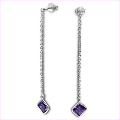 Long Chain Earrings - Fashion Silver London - best selling - blacky - Long chain earrings