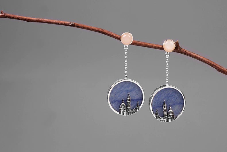 Moonstone Silver Earrings - Fashion Silver London - long silver earrings - moonstone silver earrings -