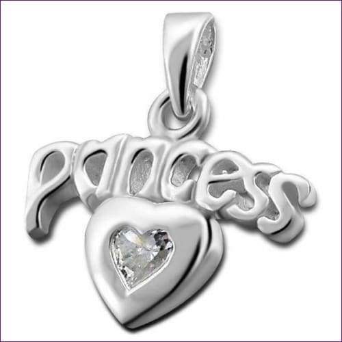 Princess Heart Sterling Silver Pendant - Fashion Silver London - Princess heart silver pendant - Silver pendant -