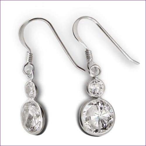 Silver Drop Earrings - Fashion Silver London - Silver Crystal Drop Earrings - silver drop earrings - Silver earrings