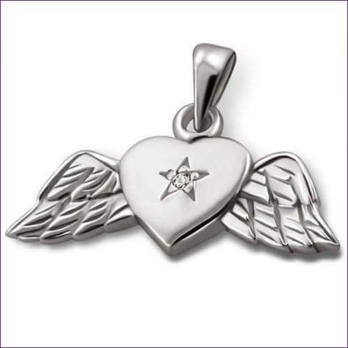 Silver Heart Pendant - Fashion Silver London - Flying heart silver pendant - Flying heart wing - Silver pendant