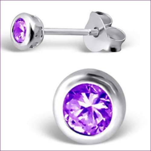 Small Stud Earrings - Fashion Silver London - Round crystal silver earrings - Silver earrings - small stud earrings