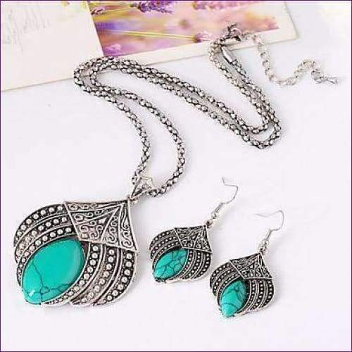Turquoise Necklace Set - Fashion Silver London - Newest - Turquoise Necklace Set - turquoise pearl necklace set