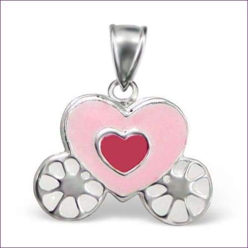 Children's Silver Heart Carriage Pendant - Fashion Silver London - Children Pendant - Heart Carriage Pendant -