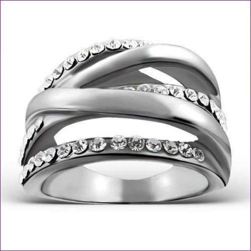 Cross Band Fashion Ring - Fashion Silver London - blacky - fashion ring - Stainless Steel Ring
