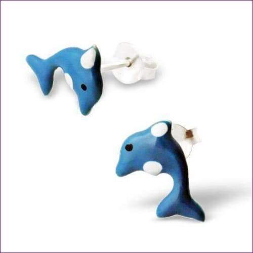 Dolphin Earrings - Fashion Silver London - children earrings - dolphin earrings - Dolphin studs earrings