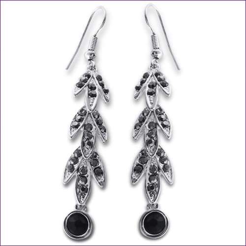 Fashion Long Leaves Earrings - Fashion Silver London - fashion crystal earrings - fashion earrings -