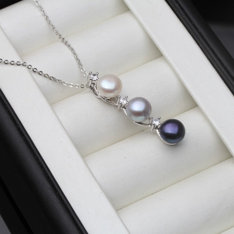 Freshwater Pearl Pendant Silver Necklace - Fashion Silver London - Pearl Bracelet - Pearl Necklace - Pearl Pendant Necklace