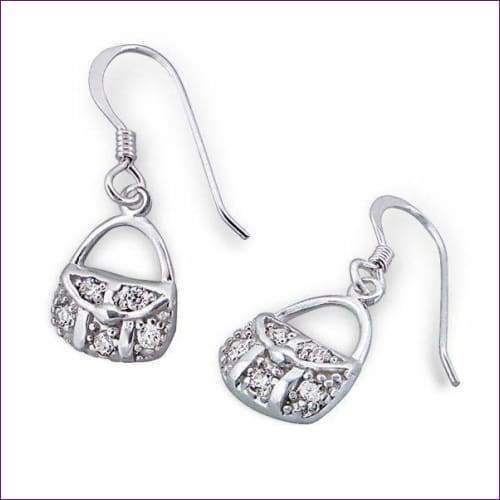 Handbag Earrings - Fashion Silver London - blacky - handbag earrings - Handmade silver earrings