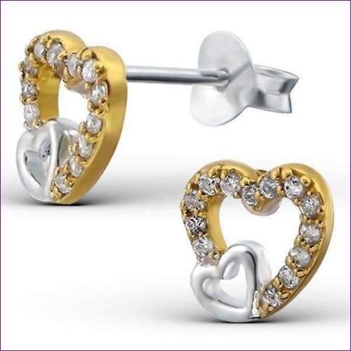 Heart Sterling Silver Studs Earrings - Fashion Silver London - blacky - Heart silver earrings - Silver earrings