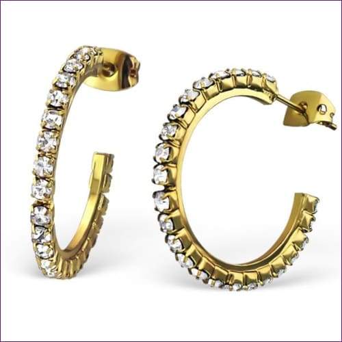 Hoop Crystal Earrings - Fashion Silver London - fashion crystal earrings - fashion earrings -