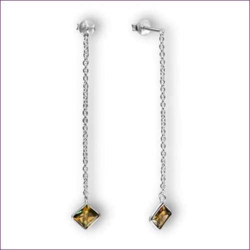Long Chain Earrings - Fashion Silver London - best selling - blacky - Long chain earrings