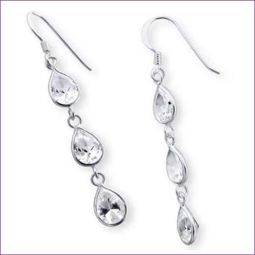 Long Drop Earrings - Fashion Silver London - blacky - long silver earrings - silver drop earrings