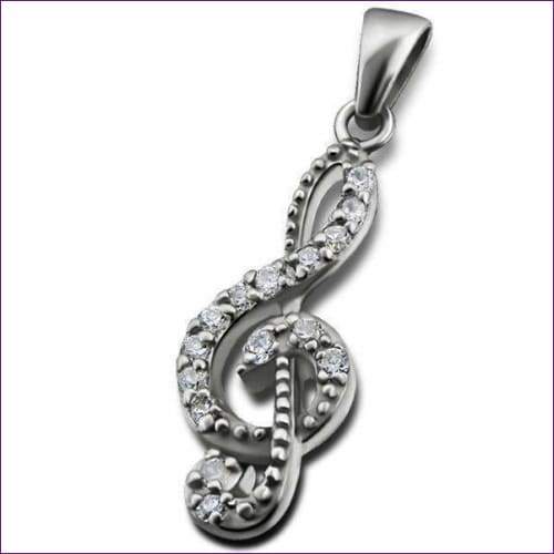 Music Note Pendant - Fashion Silver London - Music Note Pendant - Silver pendant -