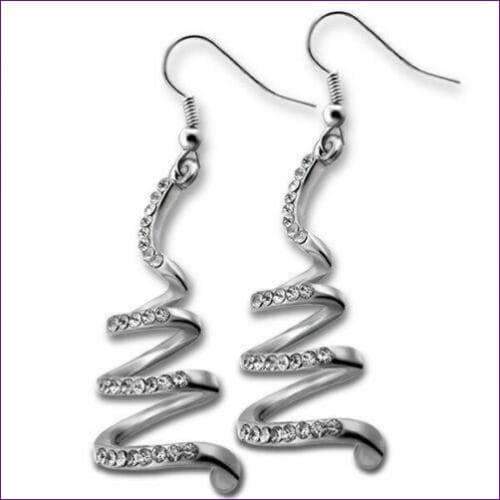 Nickel Free Spiral Earrings - Fashion Silver London - fashion crystal earrings - Fashion earrings - Spiral earrings