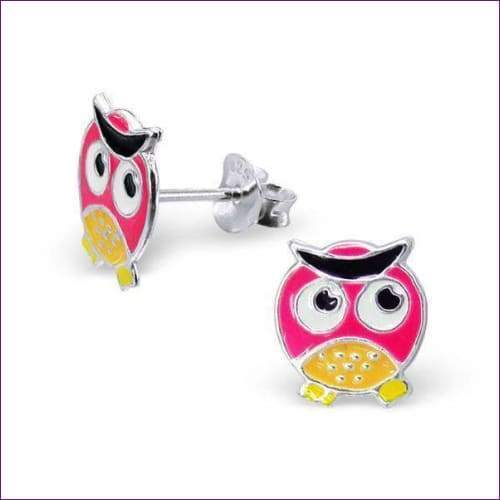 Owl Earrings Studs - Fashion Silver London - ce - children earrings - Owl Children Silver Earrings