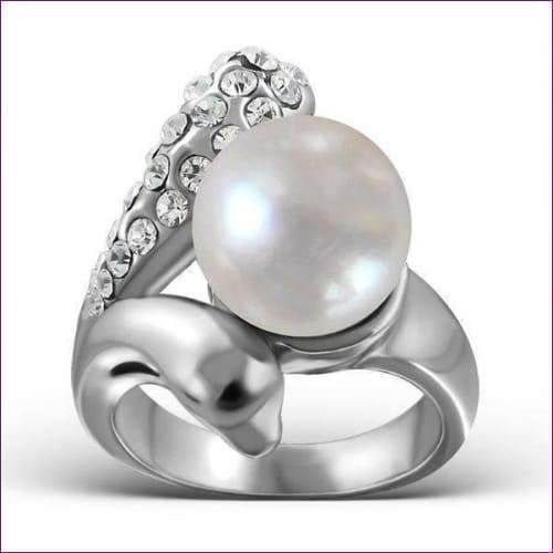 Pearl Fashion Ring - Fashion Silver London - fashion ring - Pearl Fashion Ring - Stainless Steel Ring