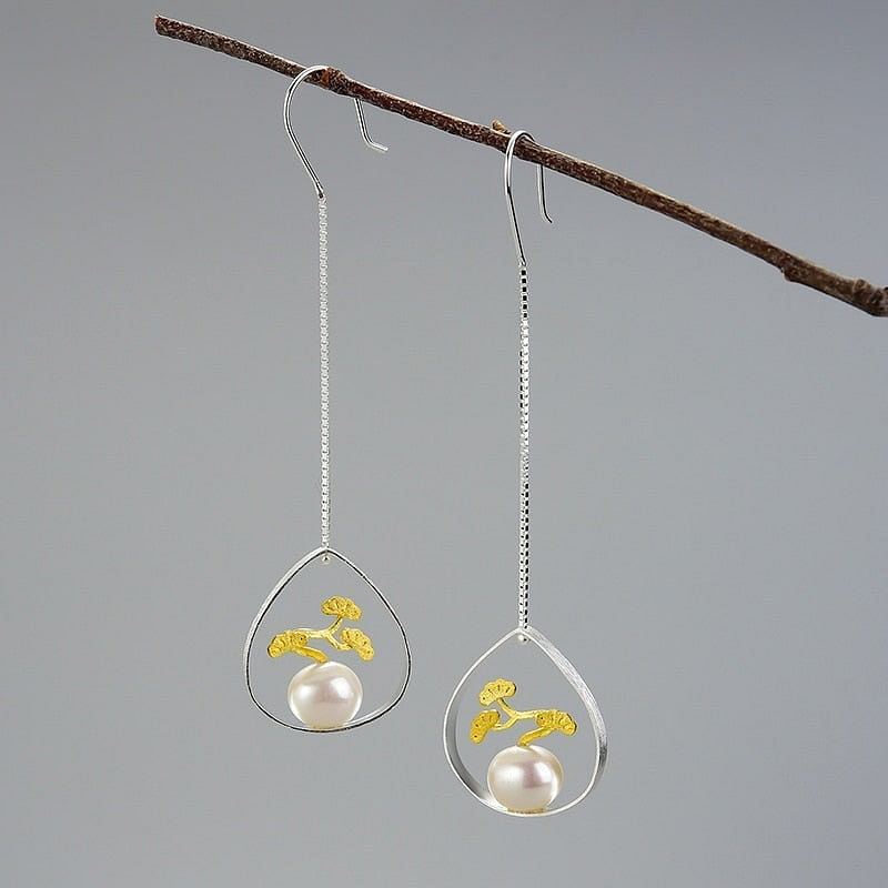 Pine Tree Plant Drop Earring - Fashion Silver London - Drop Earring - Earring - silver drop earrings