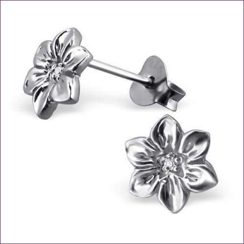 Rose Gold Silver Earrings - Fashion Silver London - blacky - Flower silver earrings - Rose Gold and Silver Earrings