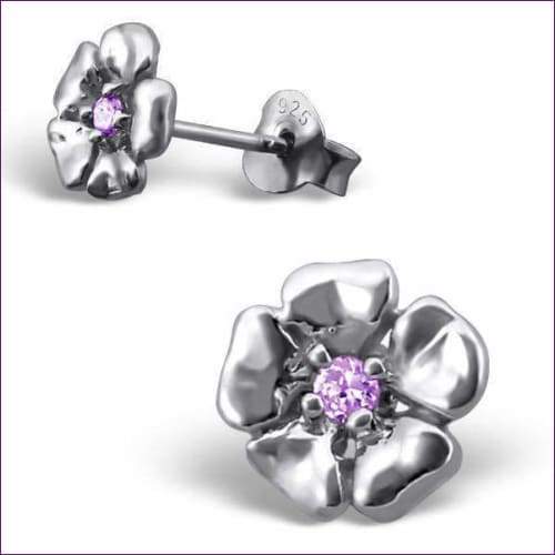 Silver Flower Earring Studs - Fashion Silver London - flower earring stud - Flower silver earrings - Silver earrings