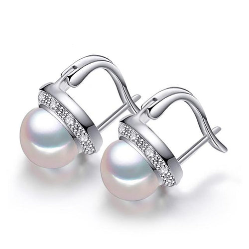 Silver Natural Freshwater Pearl Earring - Fashion Silver London - Earring - Freshwater Earring - Silver Earring