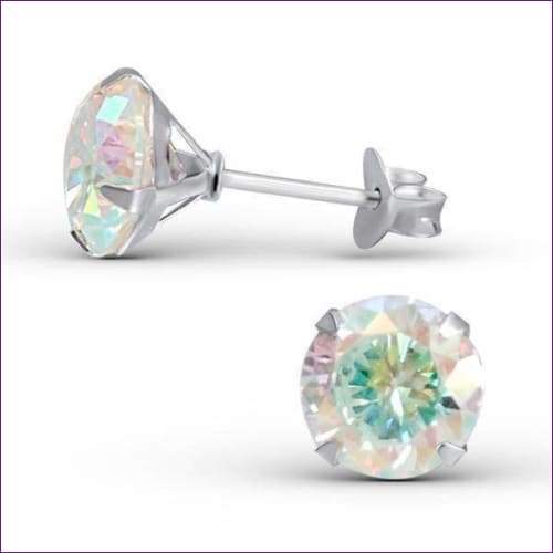 Silver Stud Swarovski Crystals - Fashion Silver London - 925 Sterling Silver Stud Earrings Swarovski Crystals - Silver earrings -