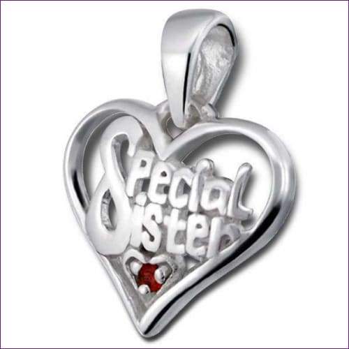 Special Sister Pendant - Fashion Silver London - Heart silver pendant - Silver pendant -