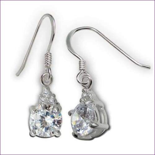 Square Crystal Earrings - Fashion Silver London - Drop silver earrings - silver drop earrings - Silver earrings