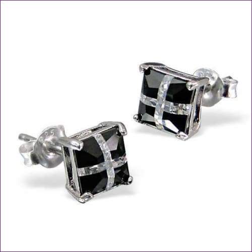 Sterling Silver 925 Studs Earrings - Fashion Silver London - Silver earrings - Square silver earrings -
