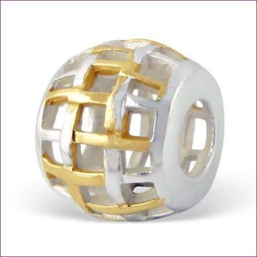 Sterling Silver Charm - Fashion Silver London - silver ball bracelet - silver charm bracelet - silver grid bead