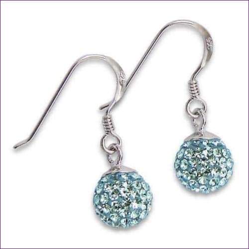 Sterling Silver Earrings - Fashion Silver London - Blue crystal earrings - Silver earrings -