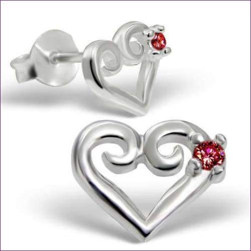 Sterling Silver Studs - Fashion Silver London - Silver earrings - Silver Heart Earring -