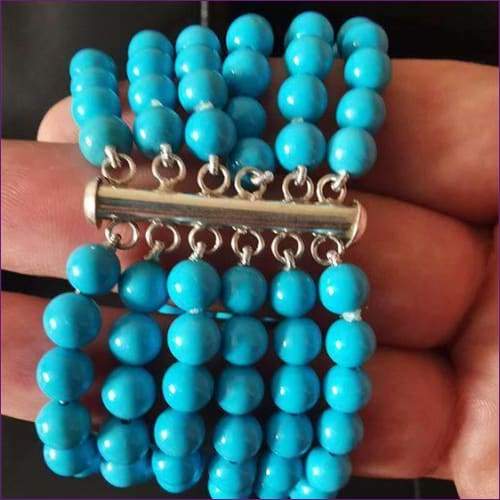 Turquoise Bead Bracelet - Fashion Silver London - Turquoise Bead Bracelet - -