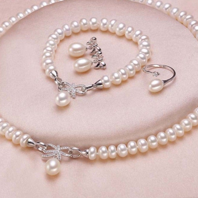Wedding Freshwater Pearl Jewelry Set - Fashion Silver London - Jewelry - Jewelry Set - Necklace