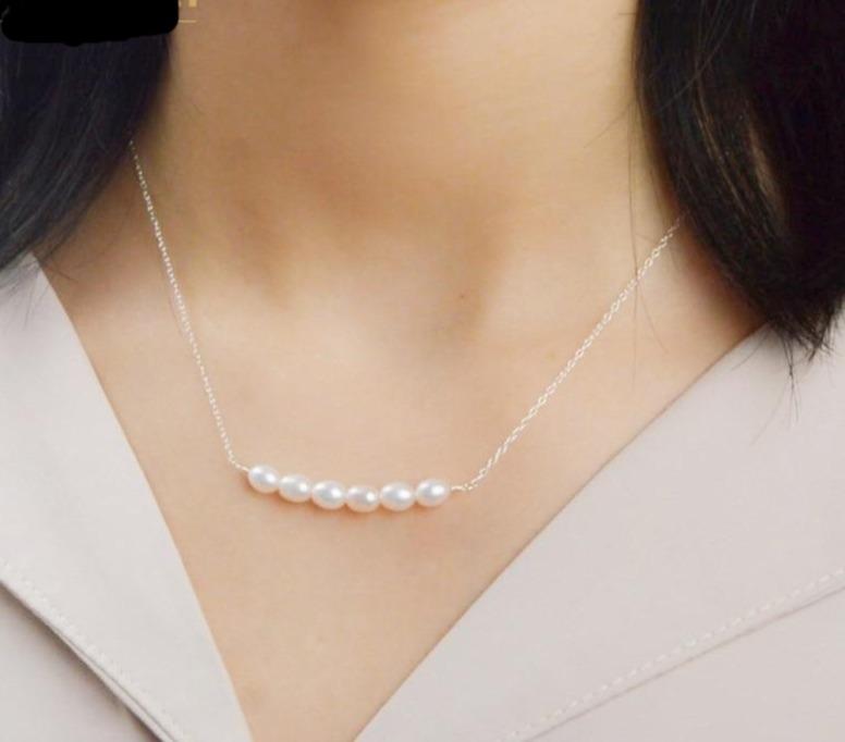 White Pearl Necklace - Fashion Silver London - White Pearl Necklace - -